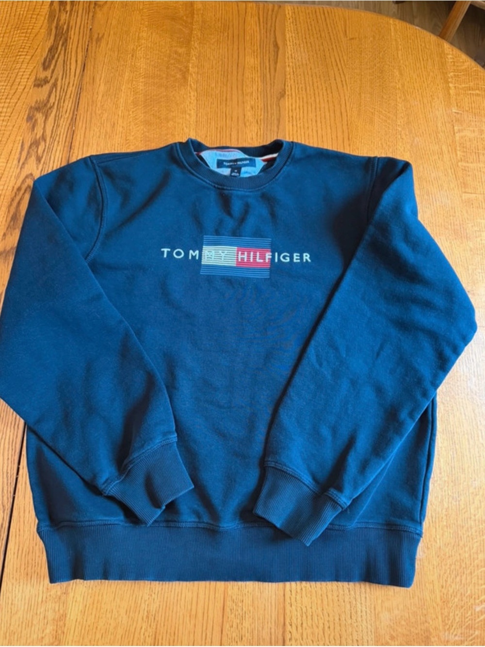 Tommy Hilfiger Teal Logo Crewneck Sweatshirt